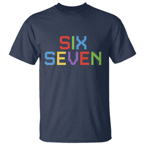 Six Seven Meme Pixel 67 Gen Alpha Meme T Shirt TS11 Navy Print Your Wear