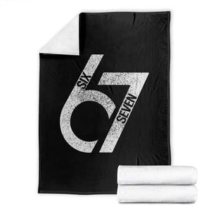Funny Six Seven 67 Meme Gen Alpha Slang Throw Blanket TS11 Black Print Your Wear