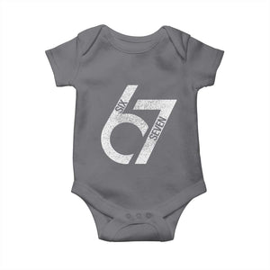 Funny Six Seven 67 Meme Gen Alpha Slang Baby Onesie TS11 Charcoal Print Your Wear