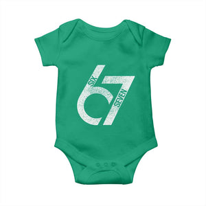 Funny Six Seven 67 Meme Gen Alpha Slang Baby Onesie TS11 Irish Green Print Your Wear
