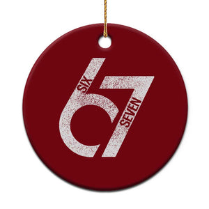Funny Six Seven 67 Meme Gen Alpha Slang Ceramic Ornament TS11 1pc Red Print Your Wear