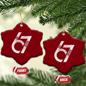 Funny Six Seven 67 Meme Gen Alpha Slang Ceramic Ornament TS11 Print Your Wear
