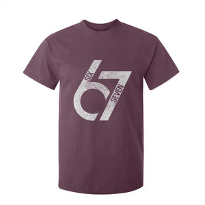 Funny Six Seven 67 Meme Gen Alpha Slang T Shirt For Kid TS11 Maroon Print Your Wear