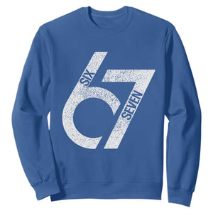 Funny Six Seven 67 Meme Gen Alpha Slang Sweatshirt TS11 Royal Blue Print Your Wear