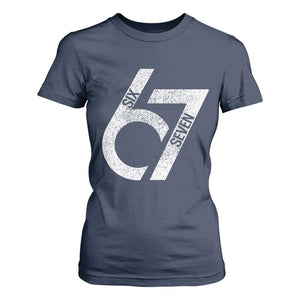 Funny Six Seven 67 Meme Gen Alpha Slang T Shirt For Women TS11 Navy Print Your Wear