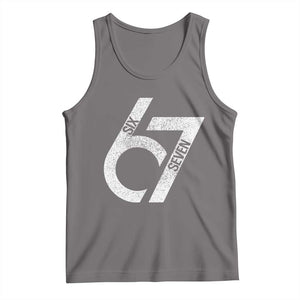 Funny Six Seven 67 Meme Gen Alpha Slang Tank Top TS11 Deep Heather Print Your Wear