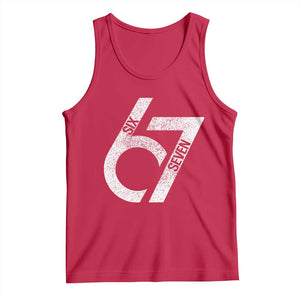 Funny Six Seven 67 Meme Gen Alpha Slang Tank Top TS11 Red Print Your Wear
