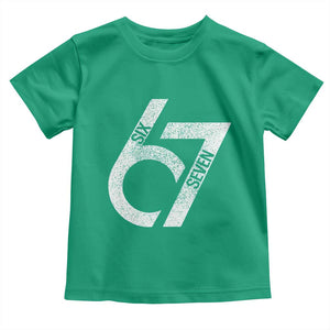 Funny Six Seven 67 Meme Gen Alpha Slang Toddler T Shirt TS11 Irish Green Print Your Wear