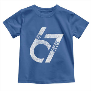 Funny Six Seven 67 Meme Gen Alpha Slang Toddler T Shirt TS11 Royal Blue Print Your Wear