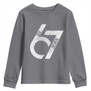 Funny Six Seven 67 Meme Gen Alpha Slang Youth Sweatshirt TS11 Charcoal Print Your Wear