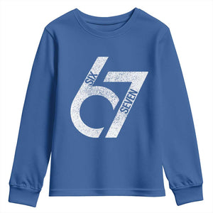 Funny Six Seven 67 Meme Gen Alpha Slang Youth Sweatshirt TS11 Royal Blue Print Your Wear