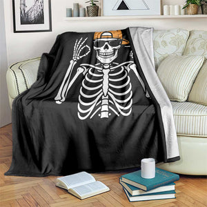 Funny Six Seven 67 Skeleton Gen Alpha Halloween Meme Throw Blanket TS11 Print Your Wear