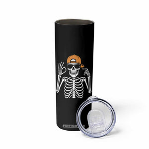 Funny Six Seven 67 Skeleton Gen Alpha Halloween Meme Skinny Tumbler TS11 Print Your Wear