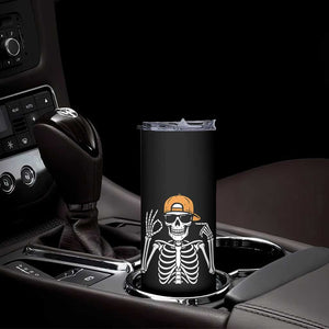 Funny Six Seven 67 Skeleton Gen Alpha Halloween Meme Skinny Tumbler TS11 Print Your Wear