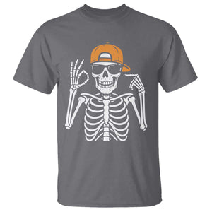 Funny Six Seven 67 Skeleton Gen Alpha Halloween Meme T Shirt TS11 Charcoal Print Your Wear