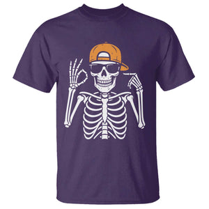 Funny Six Seven 67 Skeleton Gen Alpha Halloween Meme T Shirt TS11 Purple Print Your Wear