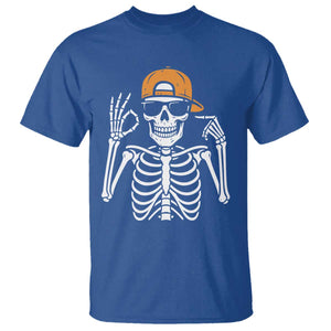 Funny Six Seven 67 Skeleton Gen Alpha Halloween Meme T Shirt TS11 Royal Blue Print Your Wear