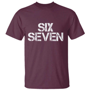 Six Seven Meme Vintage 67 Gen Alpha Meme T Shirt TS11 Maroon Print Your Wear