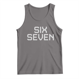 Six Seven Meme Pixel 67 Gen Alpha Internet Joke Tank Top TS11 Deep Heather Print Your Wear