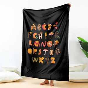 Funny Kindergarten Teacher Throw Blanket Thanksgiving Alphabet Learning Autumn Season TS11 Print Your Wear