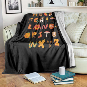 Funny Kindergarten Teacher Throw Blanket Thanksgiving Alphabet Learning Autumn Season TS11 Print Your Wear