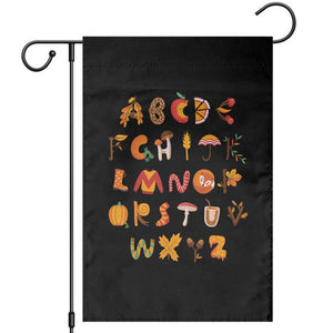 Funny Kindergarten Teacher Garden Flag Thanksgiving Alphabet Learning Autumn Season TS11 Black Print Your Wear