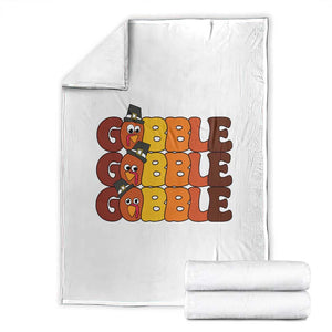 Funny Thanksgiving Tukey Gobble Throw Blanket TS11 White Print Your Wear