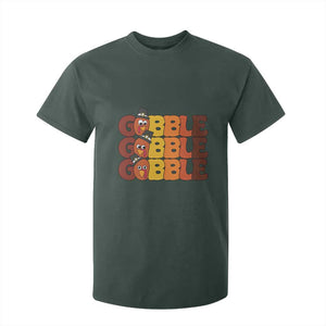 Funny Thanksgiving Tukey Gobble T Shirt For Kid TS11 Dark Forest Green Print Your Wear