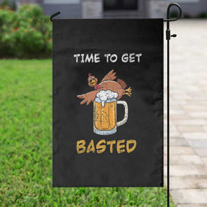 Funny Thanksgiving Beer Garden Flag Time To Get Basted Vintage Turkey TS11 Print Your Wear