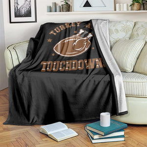 Thanksgiving Football Throw Blanket Turkey And Touchdowns Vintage American Football TS11 Print Your Wear