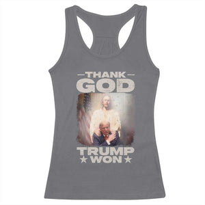Thank God Trump Won 2024 Racerback Tank Top Christian Jesus Bible The 47th US President TS11 Charcoal Print Your Wear