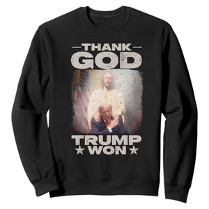 Thank God Trump Won 2024 Sweatshirt Christian Jesus Bible The 47th US President TS11 Black Print Your Wear