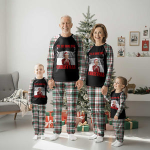 Funny Trump Xmas Plaid Pajama Set I'll Be Home For Christmas 45 47th President TS11 Christmas Plaid Print Your Wear