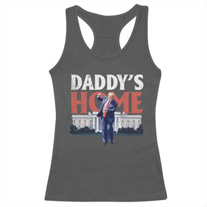 Funny Daddy's Home Racerback Tank Top Trump Dance The 47th US President TS11 Dark Heather Print Your Wear