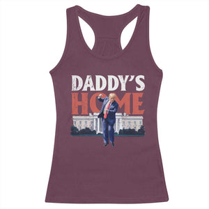 Funny Daddy's Home Racerback Tank Top Trump Dance The 47th US President TS11 Maroon Print Your Wear