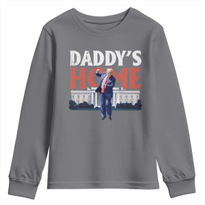 Funny Daddy's Home Youth Sweatshirt Trump Dance The 47th US President TS11 Charcoal Print Your Wear