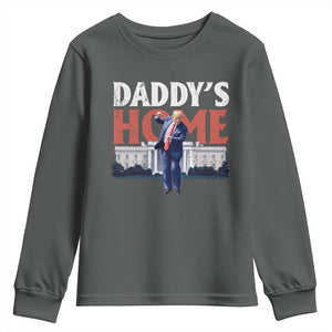 Funny Daddy's Home Youth Sweatshirt Trump Dance The 47th US President TS11 Dark Heather Print Your Wear