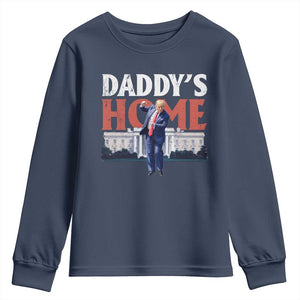 Funny Daddy's Home Youth Sweatshirt Trump Dance The 47th US President TS11 Navy Print Your Wear