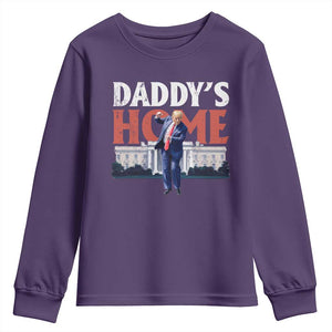 Funny Daddy's Home Youth Sweatshirt Trump Dance The 47th US President TS11 Purple Print Your Wear