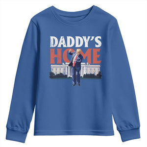 Funny Daddy's Home Youth Sweatshirt Trump Dance The 47th US President TS11 Royal Blue Print Your Wear