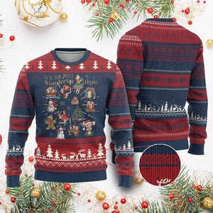 Retro Vintage Xmas Ugly Christmas Sweater It's The Most Wonderful Time Xmas TS11 Burgundy Print Your Wear