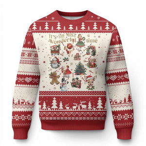 Retro Vintage Xmas Ugly Christmas Sweater It's The Most Wonderful Time Xmas TS11 Red Print Your Wear