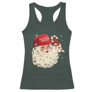 Funny Trump Santa Christmas Racerback Tank Top Make Christmas Great Again TS11 Dark Forest Green Print Your Wear