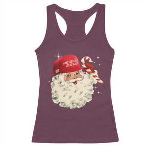 Funny Trump Santa Christmas Racerback Tank Top Make Christmas Great Again TS11 Maroon Print Your Wear