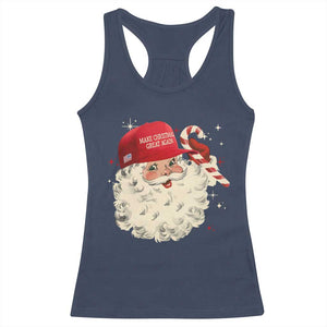 Funny Trump Santa Christmas Racerback Tank Top Make Christmas Great Again TS11 Navy Print Your Wear