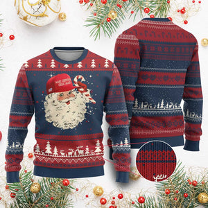 Funny Trump Santa Christmas Ugly Christmas Sweater Make Christmas Great Again TS11 Burgundy Print Your Wear