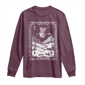 Italian Christmas La Befana Long Sleeve Shirt Buon Befana Folklore Xmas Witch TS11 Maroon Print Your Wear