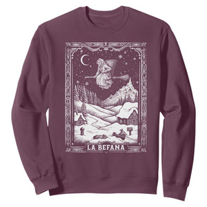 Italian Christmas La Befana Sweatshirt Buon Befana Folklore Xmas Witch TS11 Maroon Print Your Wear