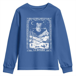 Italian Christmas La Befana Youth Sweatshirt Buon Befana Folklore Xmas Witch TS11 Royal Blue Print Your Wear