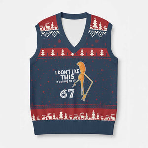 Funny Marcus The Worm 67 Meme V-Neck Knit Sweater Vest I Dont Like This Its Pissing Me Off TS11 Navy Red Print Your Wear